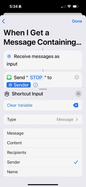 Send Message Recipients Shortcut Input Sender